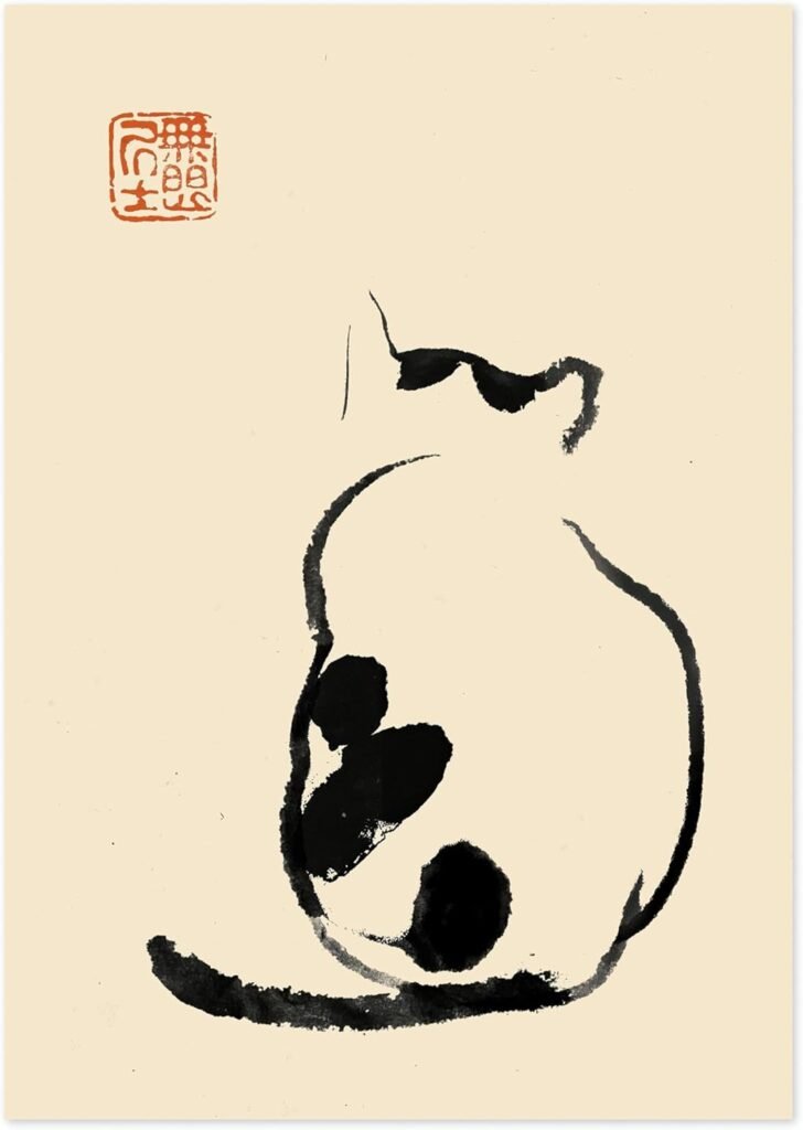 Vintage Japanese ukiyo-e style cat art print 2025