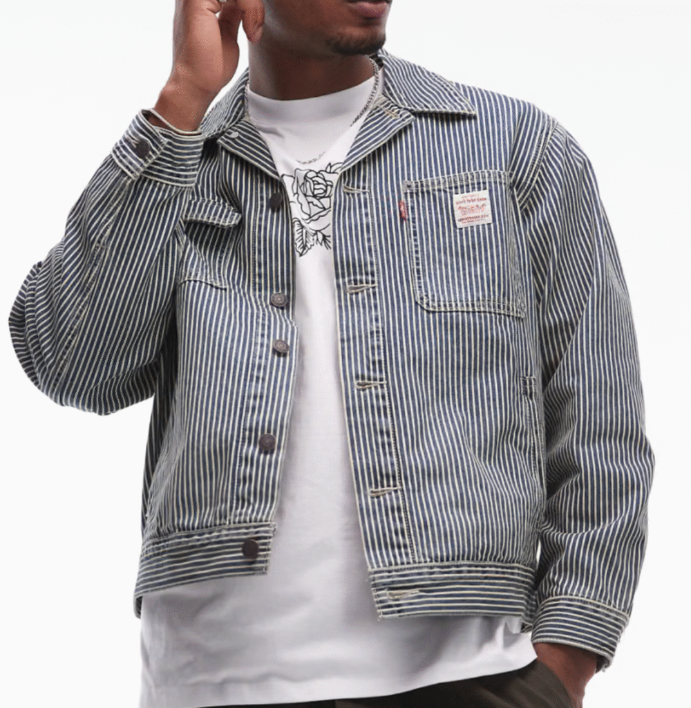 railroad stripe denim lightweight trucker jacket levis spring 2025