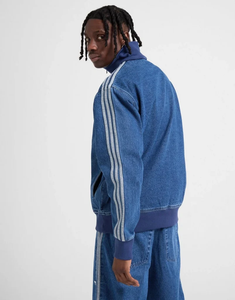 denim track top lightweight spring jacket adidas originals