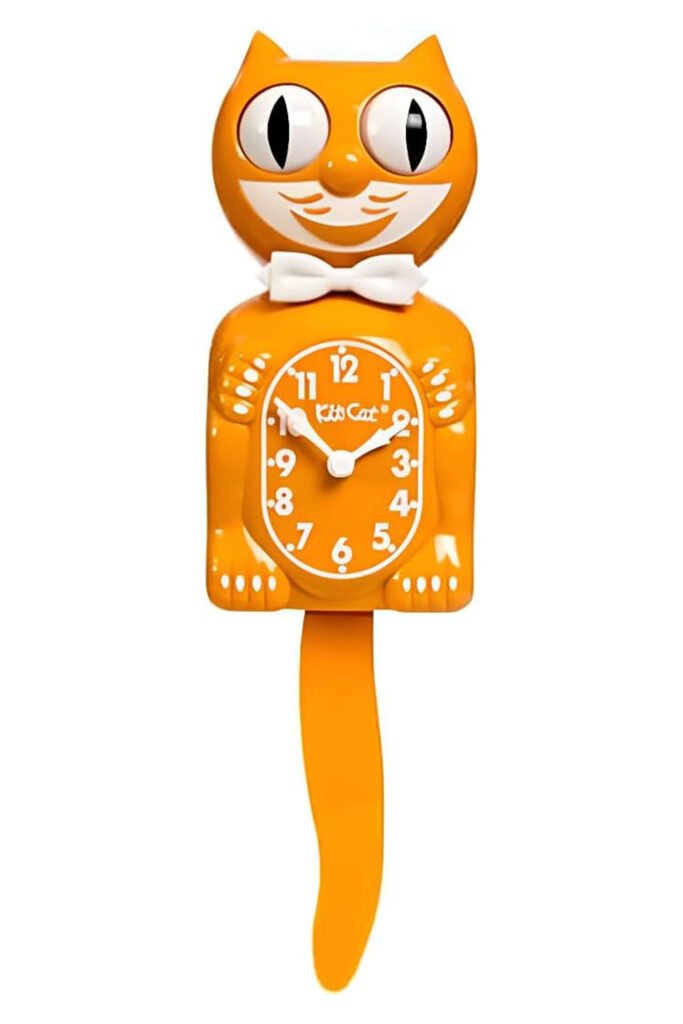 Retro-style orange Kit-Cat clock with wagging tail and moving eyes